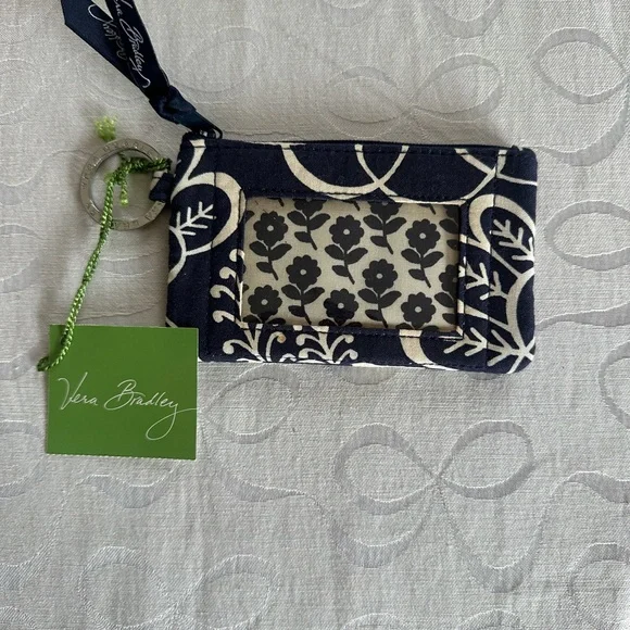 Vera Bradley Navy and Cream Floral ID Case - Picture 3 of 4